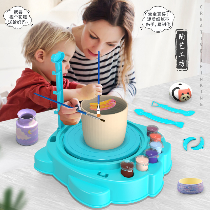 Children's pottery machine handmade diy painted clay clay toy suit Girls Primary School students 6