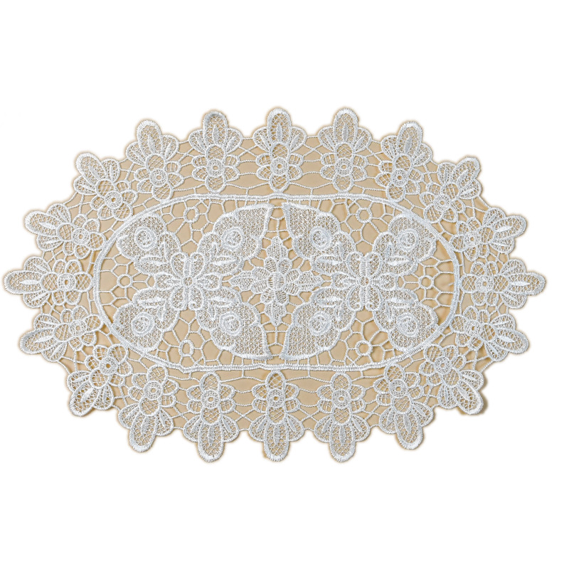 Taza circular hueca cojín bordado de encaje mesa de placas de tazón aislante de calor tela decoración accesorios accesorios de té