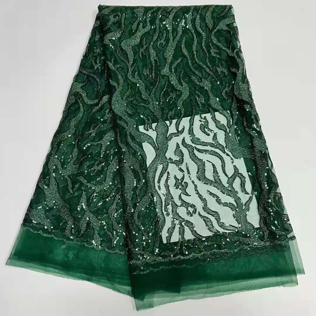 Nueva malla oscuro patrón de lentejuelas bordado accesorios de encaje de Europa y América no-vestido de fiesta de la boda tela de encaje JX1847 image 12