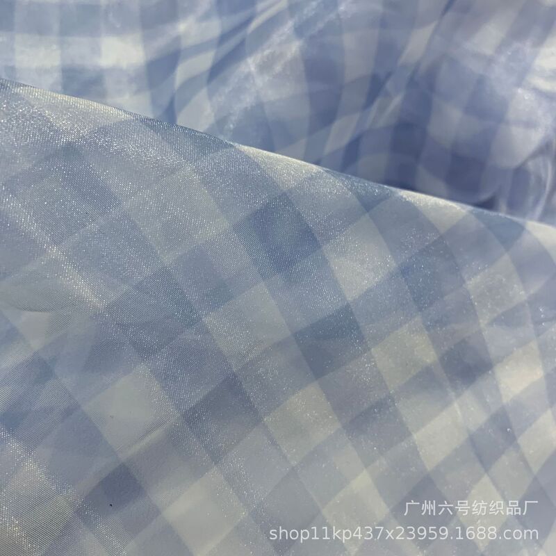 Organza Fabric Large Plaid Printed Kidsren's Tutu Skirt Dress Handmade DIY Clothing Fabric Cut Out