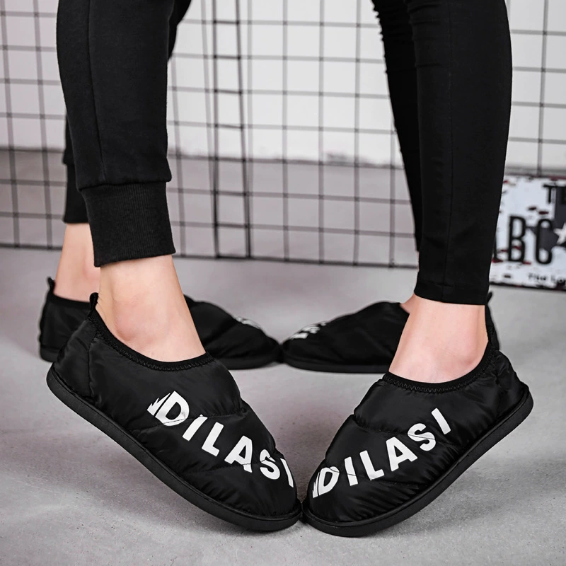 Хлопковые тапочки, женская зимняя домашняя сумка для дома с новыми нескользящими водонепроницаемыми теплыми домашними плюшевыми тапочками для пар, мужские зимние