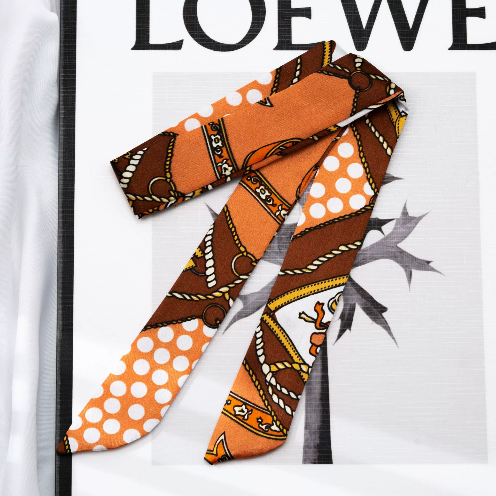 Silk Scarf Hairband (Suhang) long streamer 89×3.8 cm, lightweight gift box option