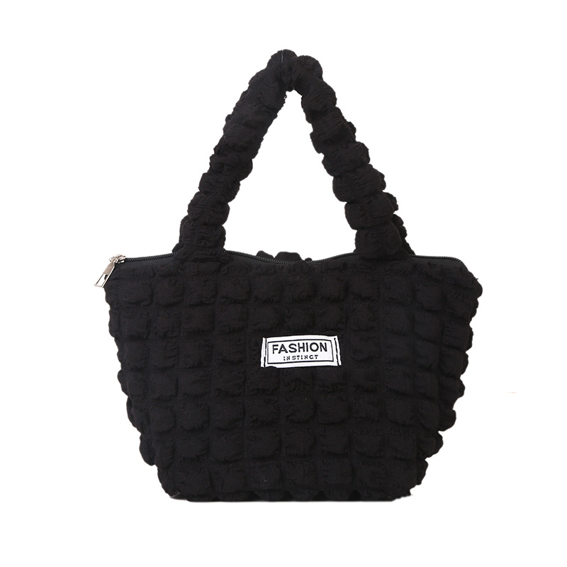 thumbnail image 1 of Bolso de hombro con pliegues estilo burbuja para mujeres, bolso de axila, bolso de mano casual y fresco, bolso de compras con estilo juvenil coreano., 1 of 9