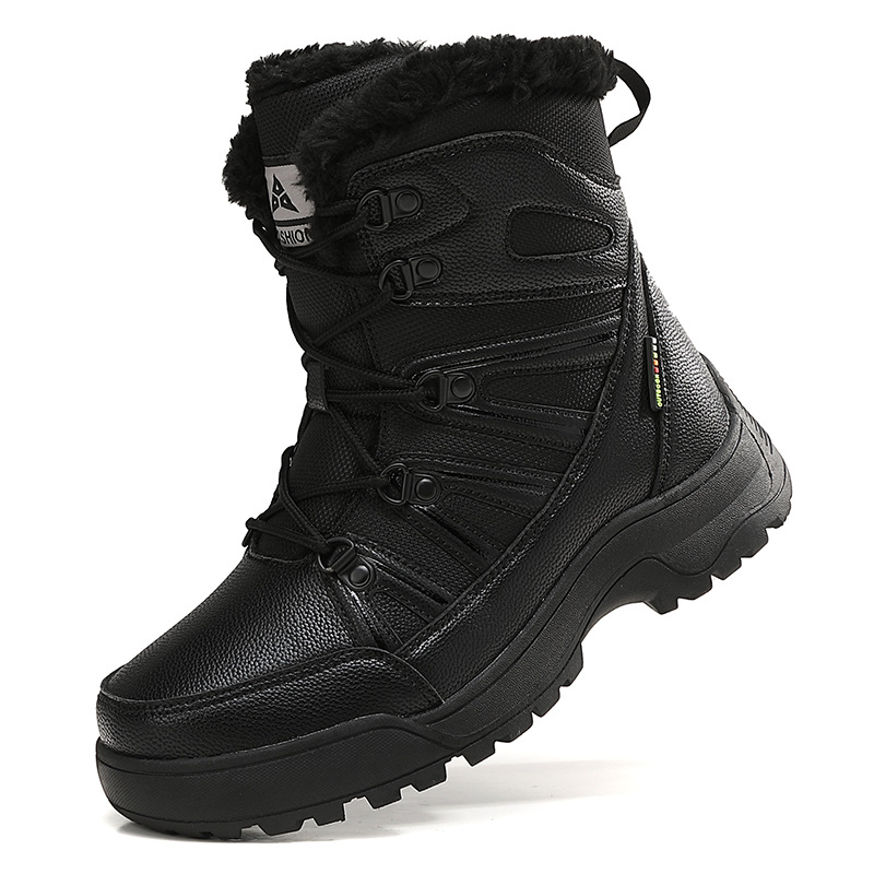 Winter Snow Boots, Plush Warm Cotton Shoes, Wear-resistant And Windproof Sports, Outdoor Hiking Shoes, High Top Women's Boots, Cross-border Plus Size_voghion.com