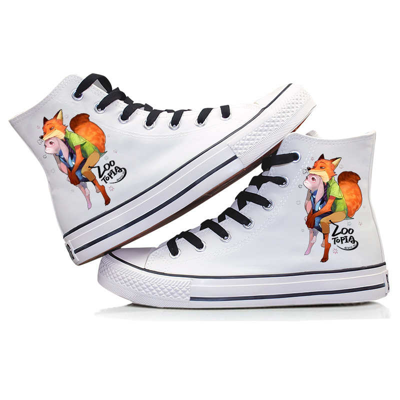 Cross - Border new animal City 2 lindos zapatos de lona de dibujos animados alrededor de zapatos casuales estudiantes zapatos impresos de moda