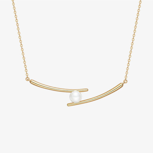 Korean-style pearl chopsticks necklace, simple new style female ins cool style niche temperament internet celebrity clavicle chain necklace