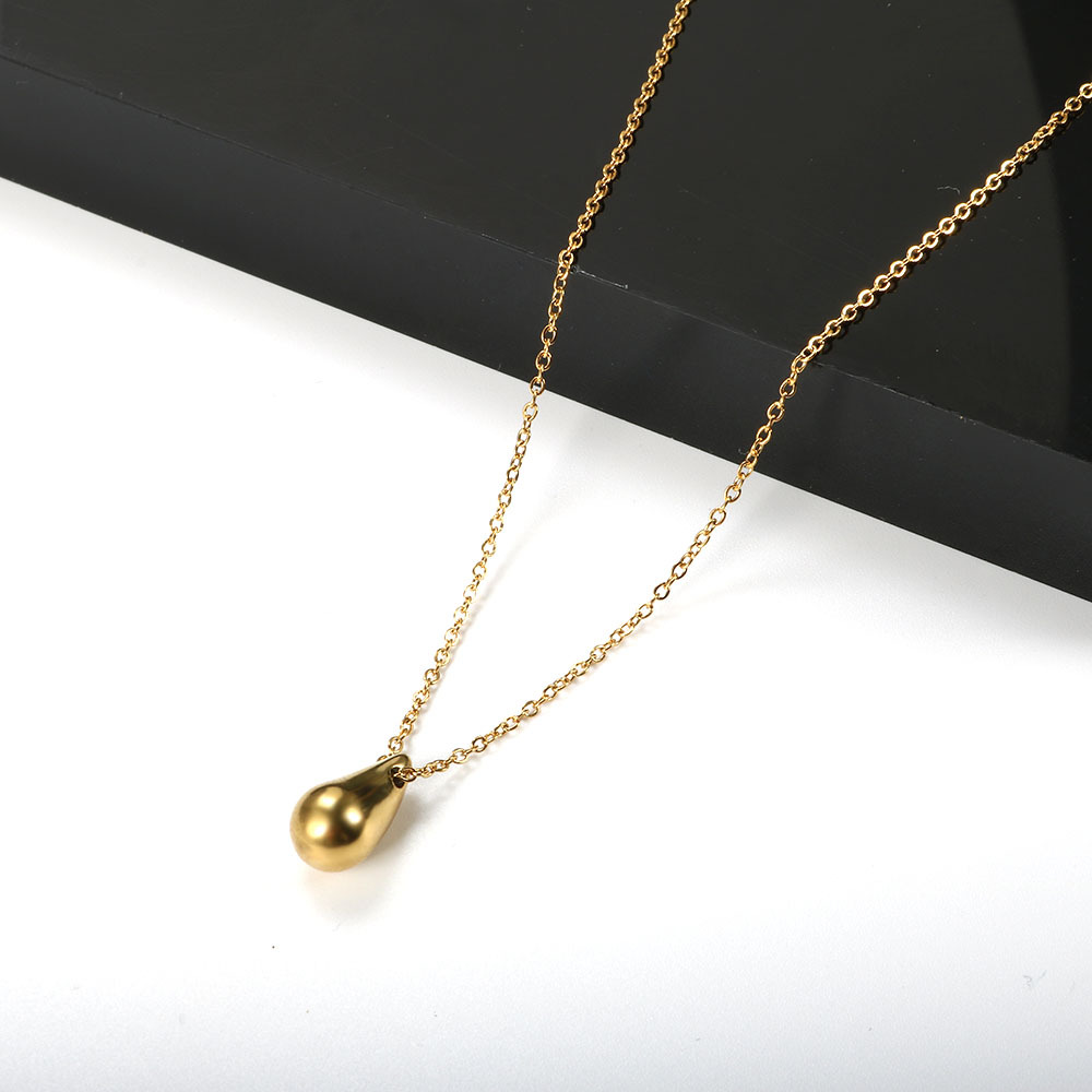 Simple Style Water Droplets Titanium Steel Plating 18k Gold Plated Pendant Necklace display picture 5