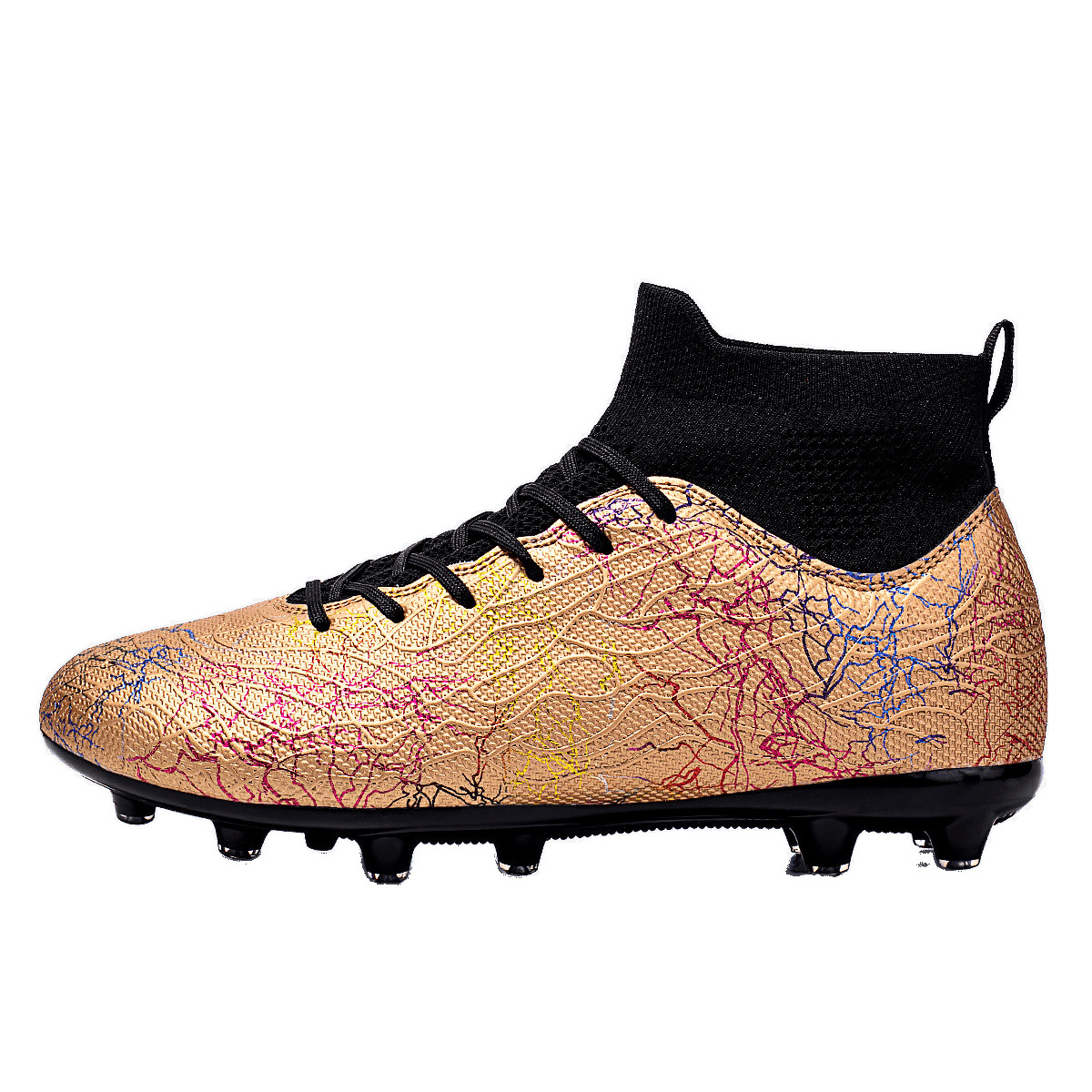 Zapatos de fútbol de alto impacto para hombres camuflado transpirable entrenamiento profesional de estudiantes zapatos de fútbol de clavos largos transfronterizos explosivos zapatos de fútbol de clavos