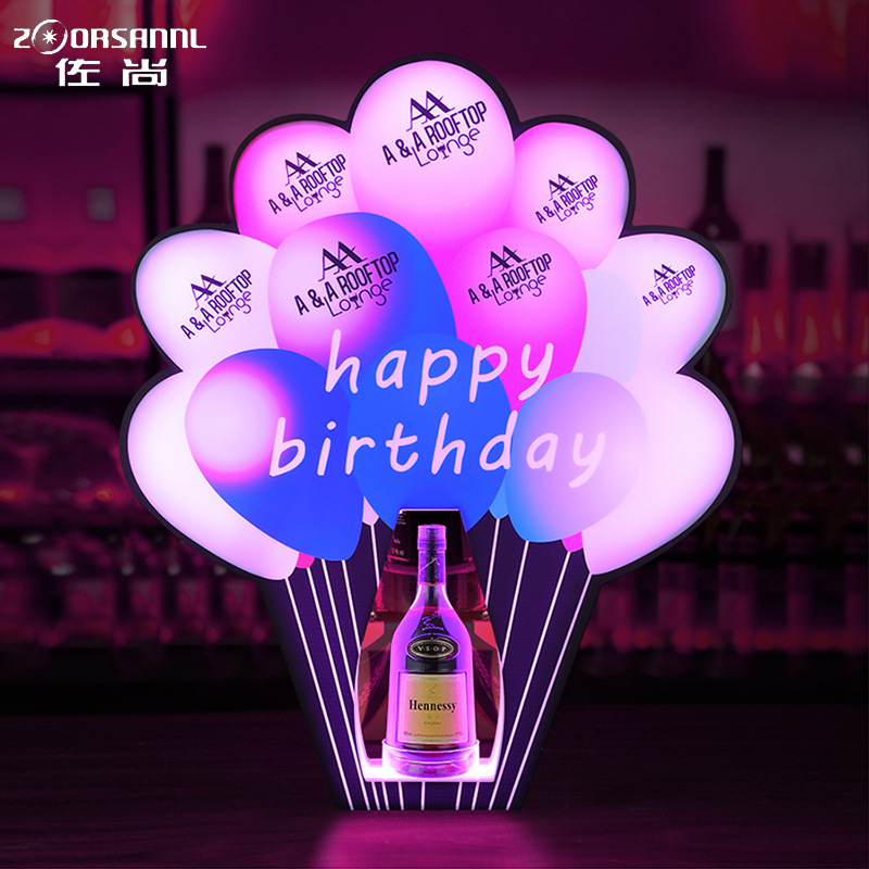 Feliz cumpleaños transfronterizos luminoso barra de licor KTV vino LED champagne Wang Liquor extranjero base luminosa