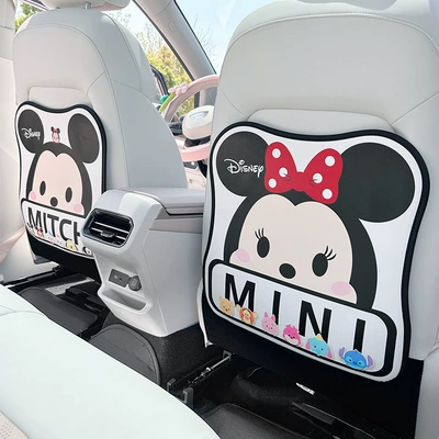 anti-dirty protective pad children's car | Chair back anti-kick pad - minnie-mickey