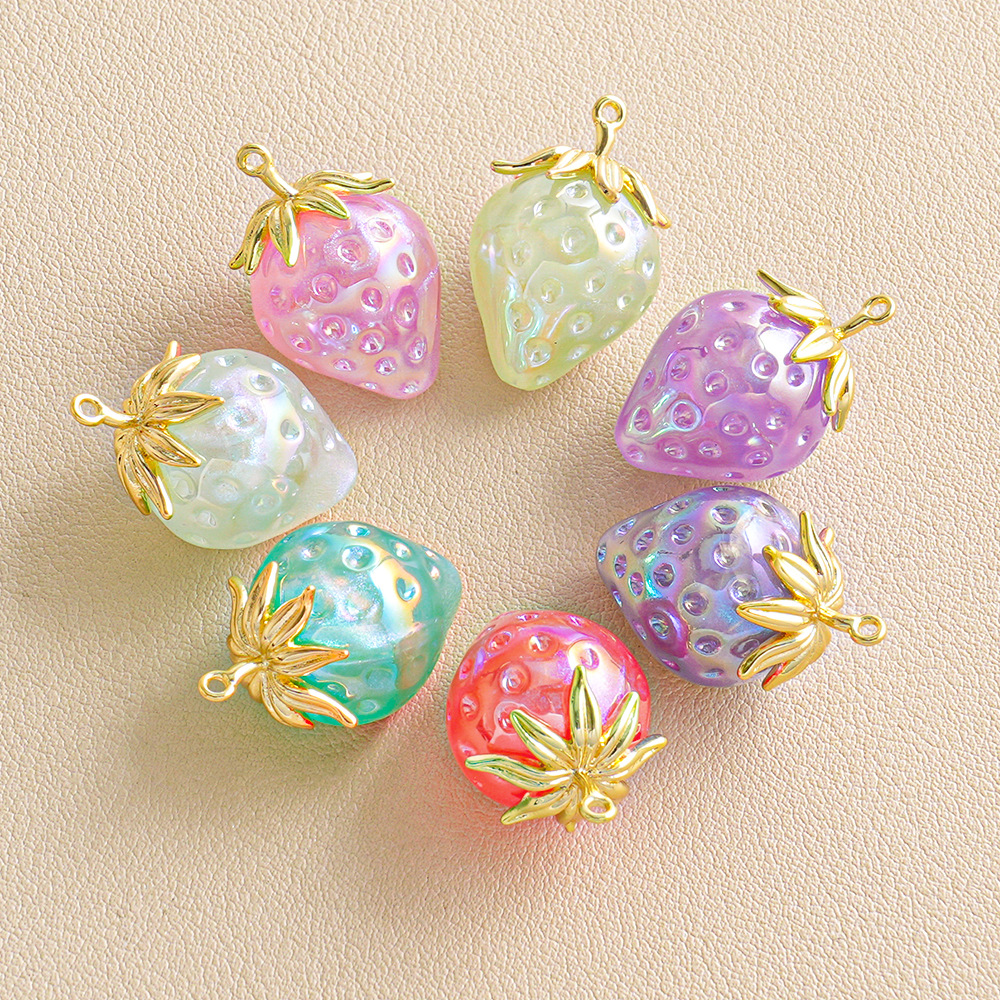Nuevo colgante de fresa Ice Beauty de Heidi, cadena para teléfono, llavero, colgante DIY, materiales para accesorios de joyería