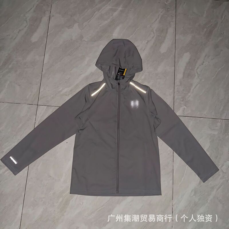 New Sports Ice Silk Jacket Spring and Autumn Jacket Quick-Drying Windproof Hooded Jacket Jacket Men's Autumn Jacket