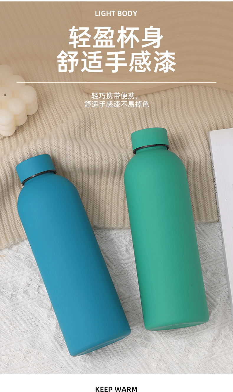 Kleine Flasche mit doppelter Wand, gerade Form, Vakuum-Edelstahl 304 Thermobecher, tragbar für den Außenbereich, tragbare Sporttrinkflasche