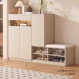 实木鞋柜家用门口入户玄关柜靠墙一体大容量收纳柜柜子储物柜