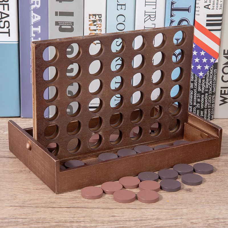 Cross-Border Children's Wooden Three-Dimensional Boxed Thinking Training Game Parent-Child Interactive Educational Chess Board Game Toy