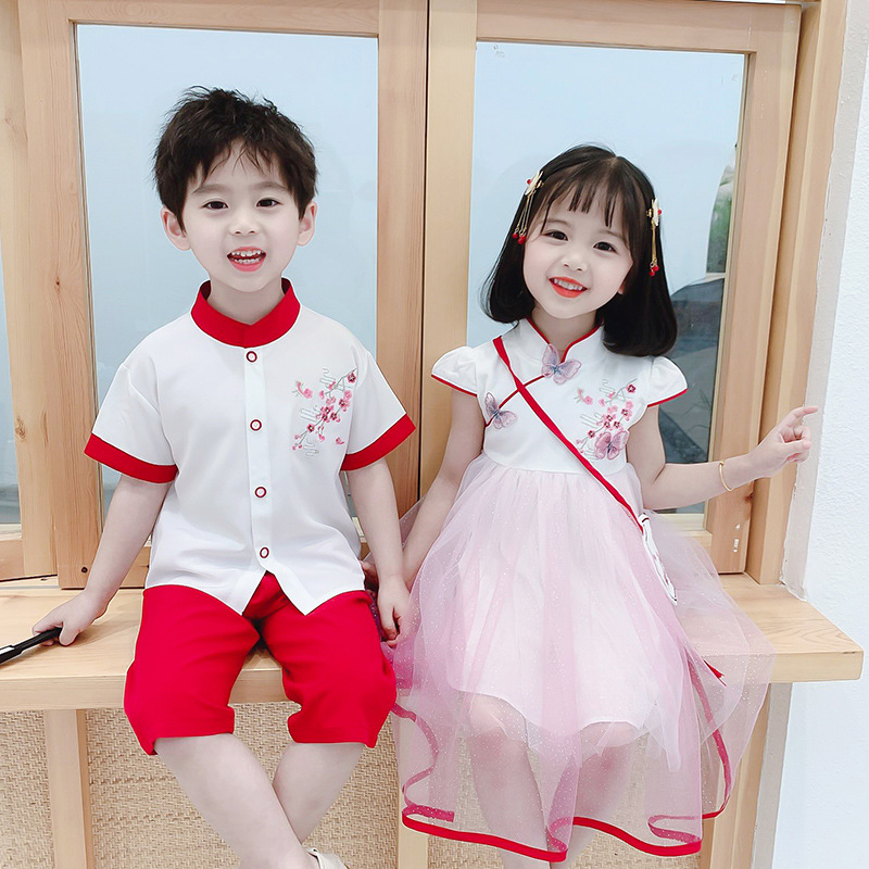 2021夏季新款童装女童中国风汉服唐装旗袍连衣裙超仙大童公主裙|ms