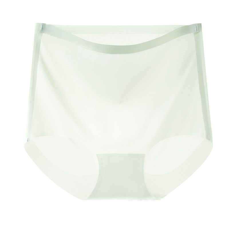 Ropa interior fresca sin costuras de verano, seda de hielo para mujer, cintura alta, abdomen, cadera, transpirable, seda antibacteriana 7A, ropa interior de talla grande