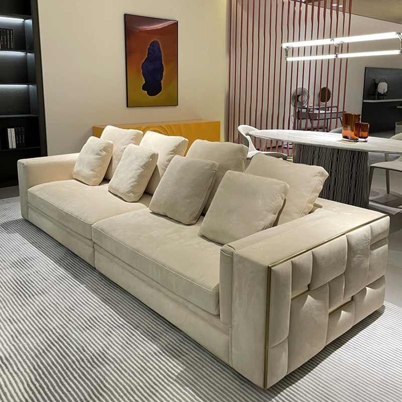 意式極簡網紅巴比倫沙發現代大平層別墅客廳磨砂絨酒店轉角大沙發