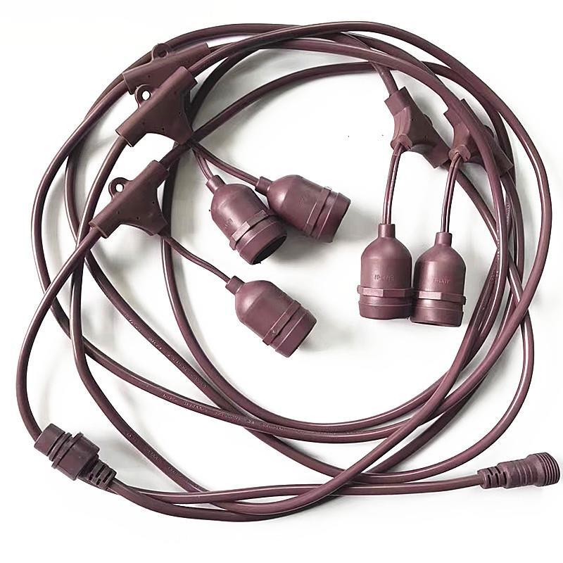 爆款欧规e27防雨型橡胶线灯串 美式e26户外防水暖白光LED圣诞装饰