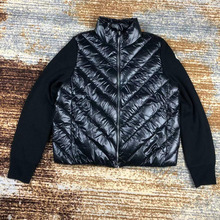 2023蒙家新款斜条纹轻薄针织袖女羽绒服外套立领小红书代购品质M