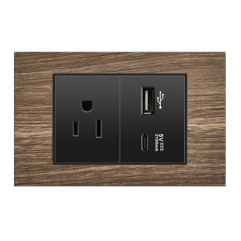 American three-hole USB + type-c