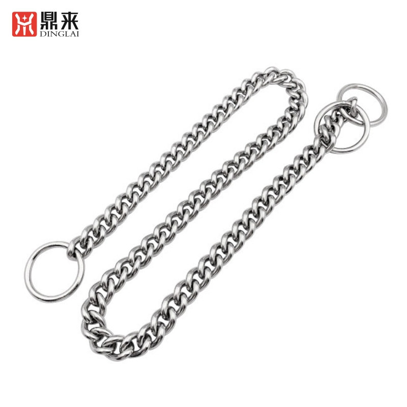 304不锈钢狗链金属自动伸缩牵引链狗圈p链狗项圈大型犬节日礼赠