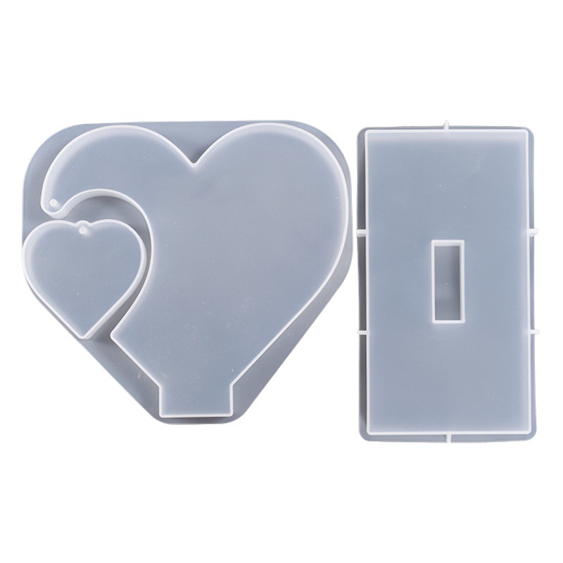 Yu Meiren DIY resina epoxi yeso gran amor corazón Pequeño amor colgante Marco de Fotos decoración base molde de silicona