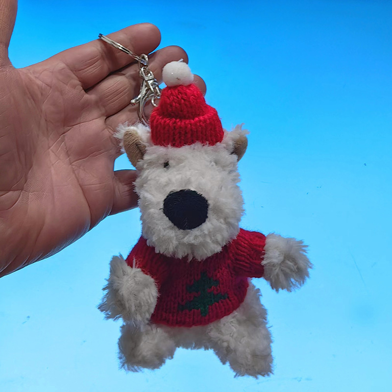 西高地の毛の犬のぬいぐるみの漫画のキーホルダーのペンダントの懐の車の装飾品のリュックサックの装飾のアイデアの贈り物|undefined