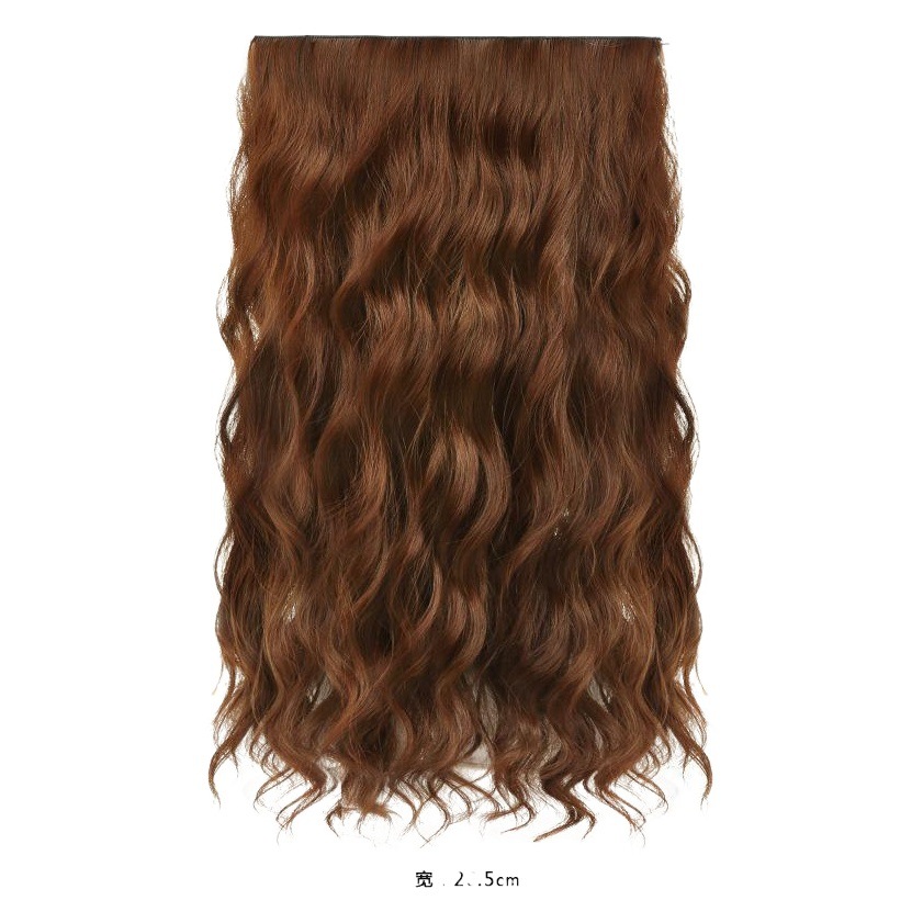 Peluca de mujer pelo largo una pieza ondulación del agua largo rizado peluca parche invisible mate Alambre de alta temperatura extensión del pelo pieza