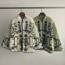 【两面穿】新中式国风立体绣花羽绒服 立领阔袖宽松羊毛棉外套冬