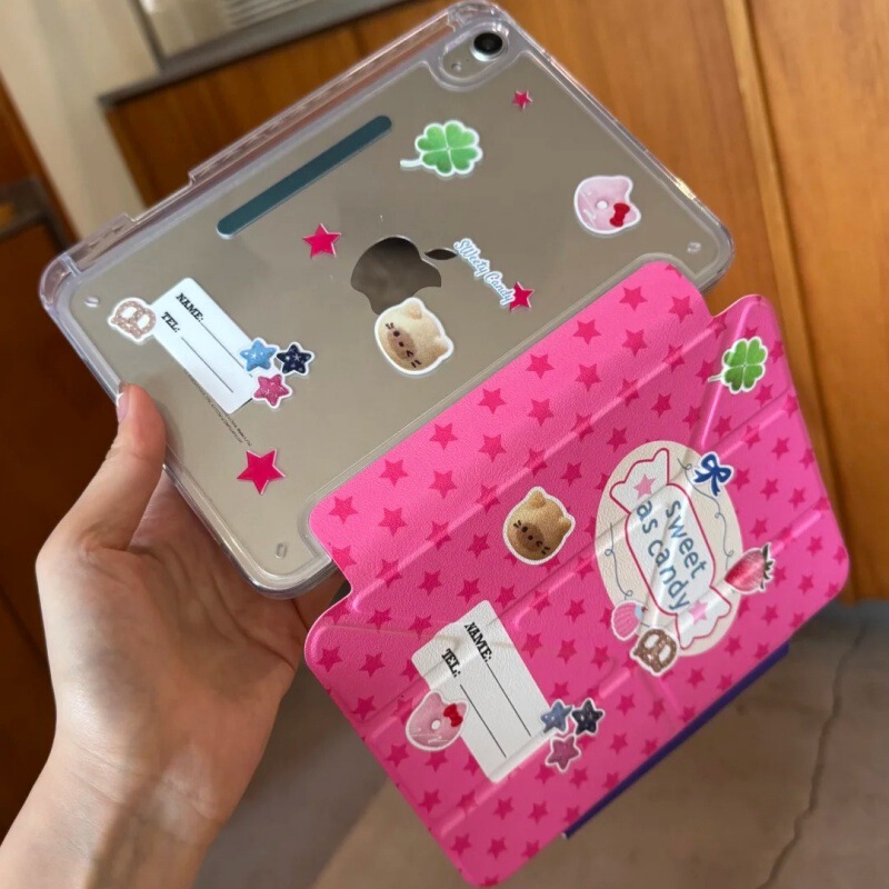 Cute Star Suitable for Apple iPad Tablet Protective Cover Air7 Buckle Edge Sticker Mini/Pro Hard 10Th Korean Style Cute Star Suitable for Apple iPad Tablet Protective Cover Air7 Buckle Edge Sticker Mini/Pro Hard 10Th Korean Style