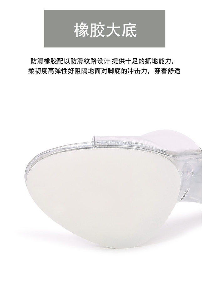 Dép sandal cao gót nhọn quai trong suốt mũi hở phong cách tiên nữ — Màu bạc, Màu trắng, Màu đen, Màu đỏ chi tiết 9