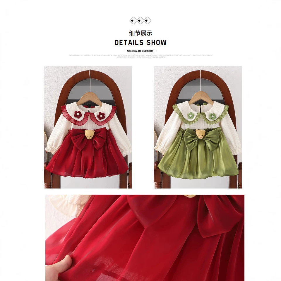 Children's autumn fashionable set, evening dress, skirt, small princess costume, 2025 years, Birthday gift