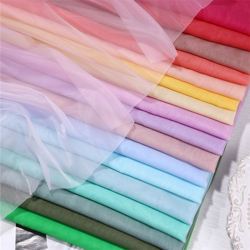 Lover's Cotton Silk Soft Organza Fabric Tencel Silk Skin-Friendly Soft Embroidered Hanfu Skirt Sun Protection Clothing Fabric