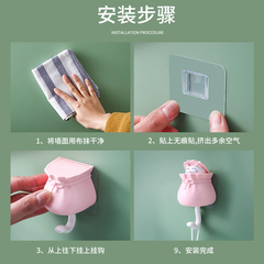 可愛卡通少女生臥室門後玄關貓咪吊鑰匙包包掛鈎強力無痕衣帽王金
