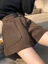 美拉德外穿靴裤子女秋冬季新款宽松加绒加厚大码百搭休闲运动短裤
