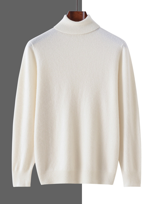 2024 autumn and winter new cashmere sweater men's long sleeve loose and comfortable all-match plus size pullover warm base shirt