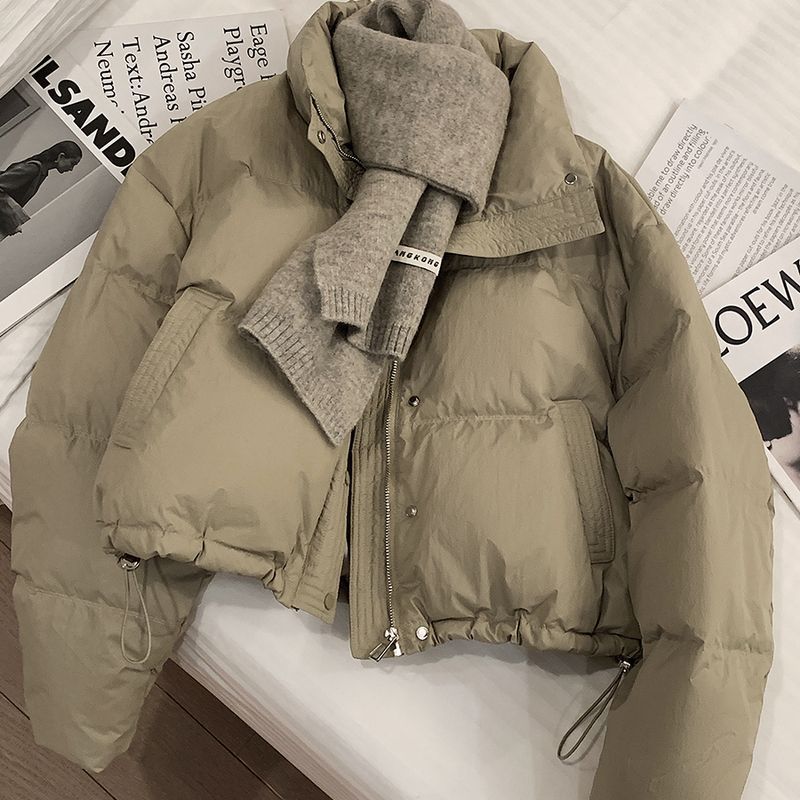 羽绒棉面包服PU皮高级感棉服女加厚保暖外套冬装短款高腰显瘦棉袄