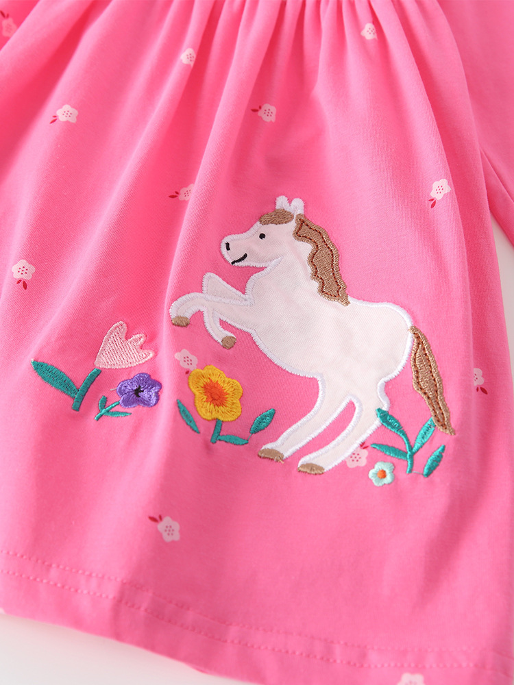 Malwee transfronterizo vestido de niña otoño y invierno nuevo estilo europeo y americano niño de cuello redondo de manga larga vestido de princesa de niña encantadora