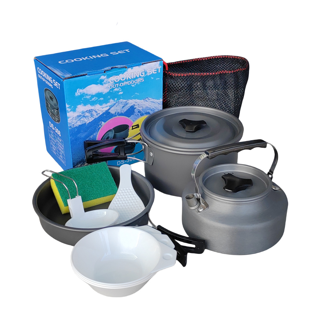 茶壺組合套鍋 野營組合套裝鍋餐具便攜戶外炊具鍋具硬質軟化鋁