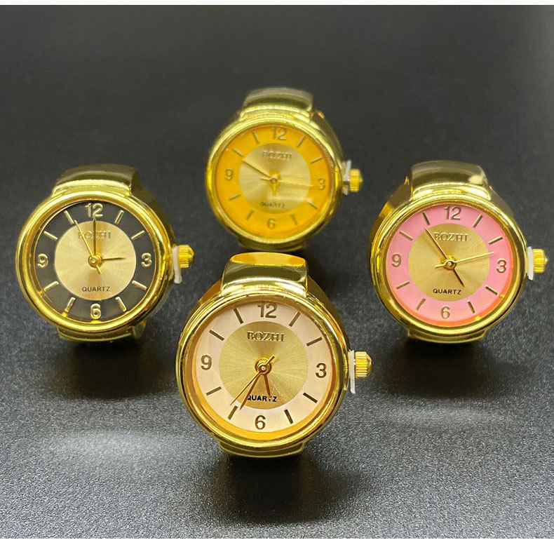 22g Weight Quartz Glass Mirror Material Stainless Steel Strap Material Watch Rings Classification Retro Classic Style Round Quartz Watch Rings