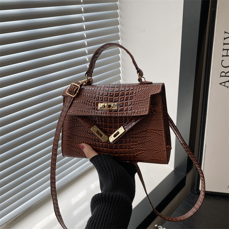 Bolso de mano blanco 2025, nuevo bolso de moda de otoño y invierno, bolso de tela, bolso de mochila, bolso de cocodrilo, bolso de Kelly