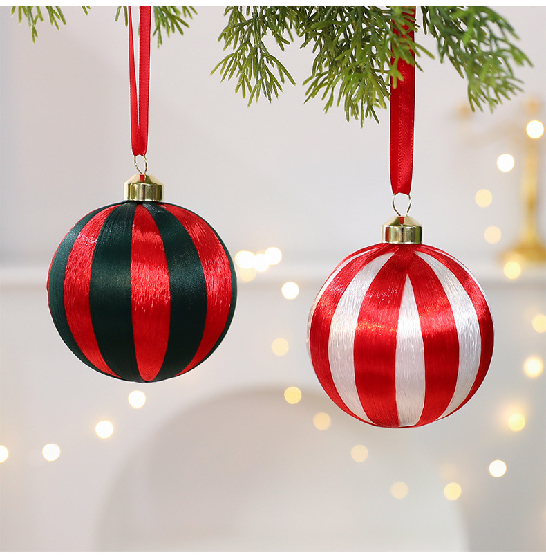Boules de Noël en plastique de 8 cm emballées – Lot de 12 (6 rouges/vertes et 6 rouges/blanches, emballage en boîte pliable, décoration pour sapin de Noël, décoration de vitrine)_voghion.com