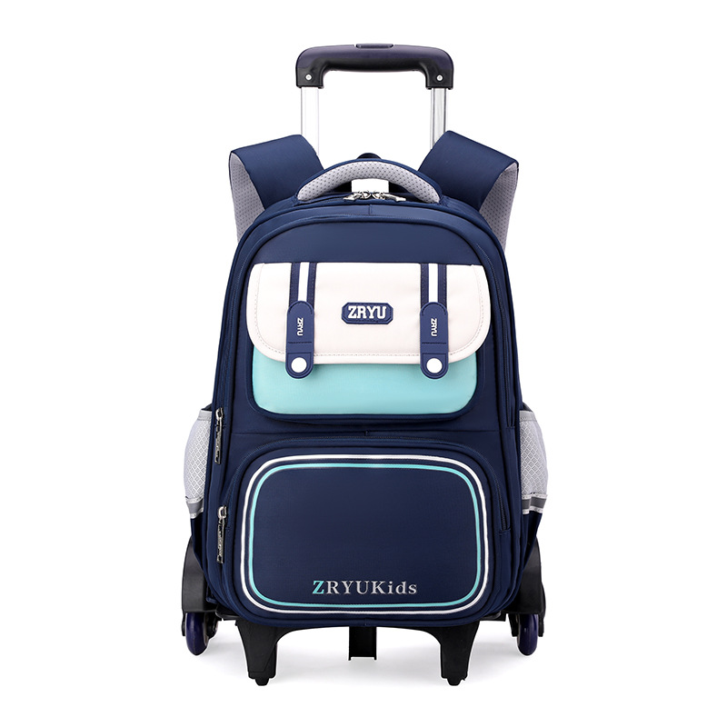 Mochila de pescado natural para estudiantes de primaria 1 - 3 - 6 grados mochila escolar doble uso seis ruedas escaleras al por mayor