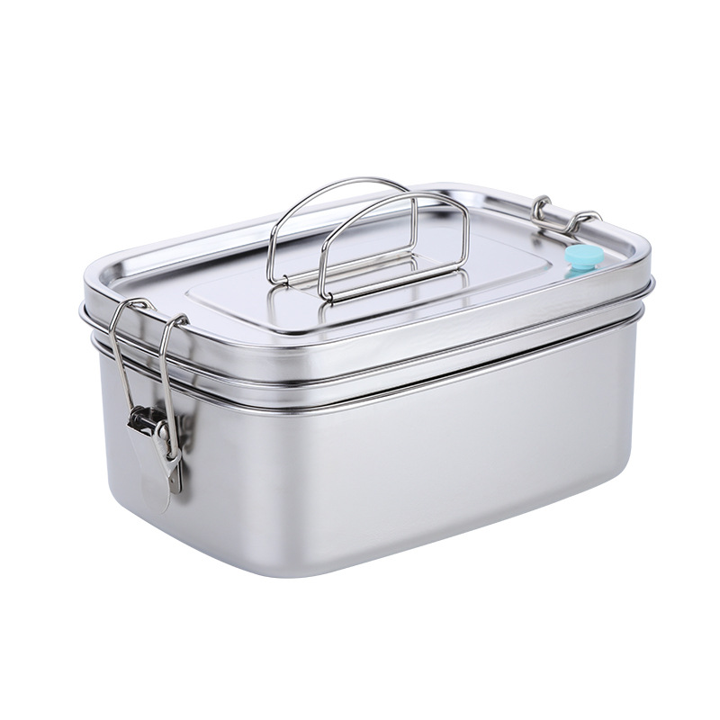 Lunch box portatile in acciaio inossidabile 304 a doppio strato per studenti, impiegati, 1,5 l, per picnic, campeggio, logo_voghion.com