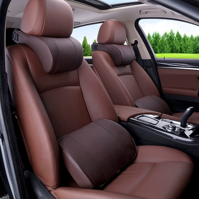 cushion cotton large car — Headrest - breathable-cow-headrest-suit-brown-set-standard