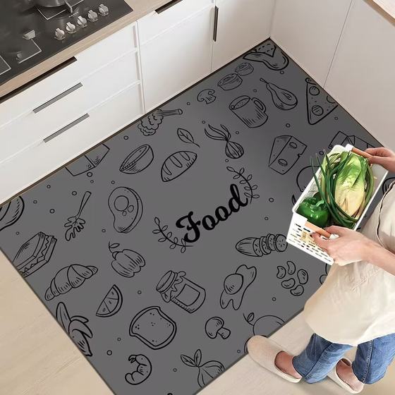 Kitchen special floor mat non-slip oil-proof waterproof dirt-resistant wipe-free pvc non-care household foot mat can be customized
