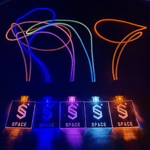 Bar activity atmosphere LED luminous work card acrylic flash work permit listing engraved logo pattern