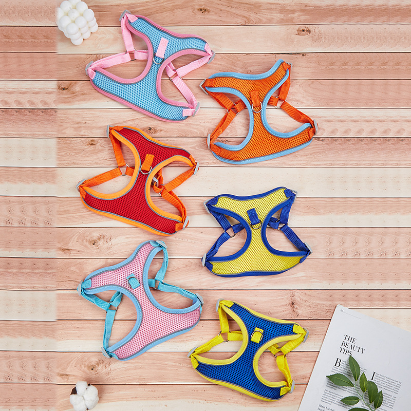 Nuevo cinturón de pecho de mascotas chaleco cinturón de perros respirado perros de verano cuerda de tracción para perros artículos de mascotas