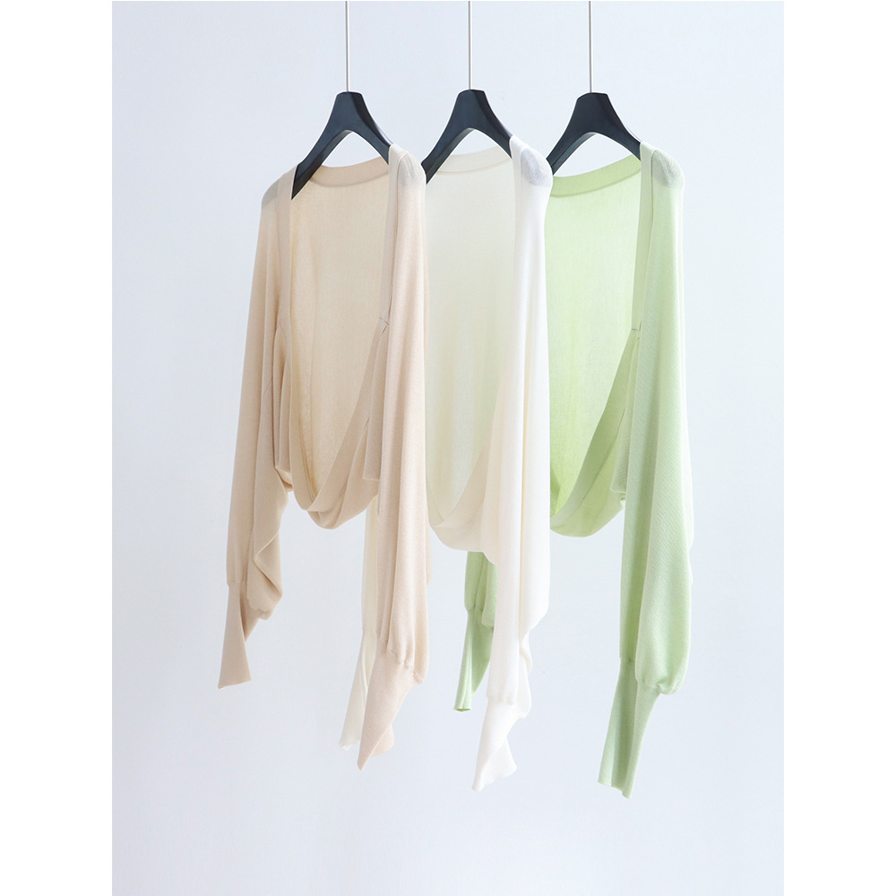 14-stitch Siping Craft Lyocell One-piece Profile Cardigan Lightweight Knitted Shawl Women's Top Bat Sleeve